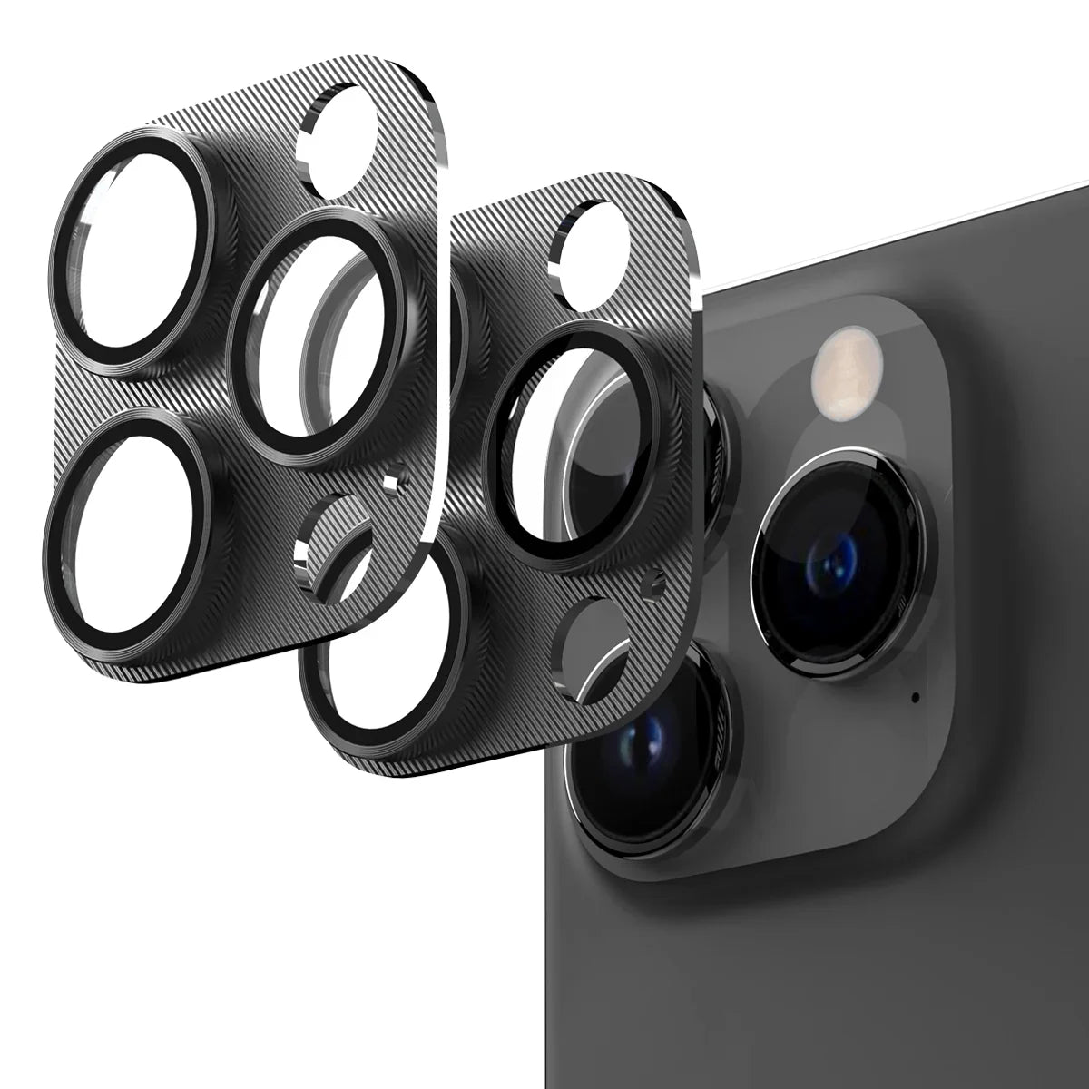 Araree C-Sub Core MB Camera Lense Protector Tempered Glass With Metal Base For iPhone 15 Pro / 15 Pro Max - Black - Tashqila Araree C-Sub Core MB Camera Lense Protector Tempered Glass With Metal Base For iPhone 15 Pro / 15 Pro Max - Black - Tashqila